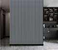 Acoustic Slatted Wall Panel - Metallic Light Grey  2.4m x 0.6m (4 Pieces)