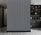 Acoustic Slatted Wall Panel - Metallic Light Grey  2.4m x 0.6m (4 Pieces)