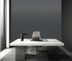 Acoustic Slatted Wall Panel - Metallic Dark Grey  2.4m x 0.6m (4 Pieces)