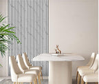 Acoustic Slatted Wall Panel - White Marble 2.8m x 0.6m (3 Pieces)