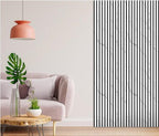 Acoustic Slatted Wall Panel - White Marble 2.8m x 0.6m (3 Pieces)