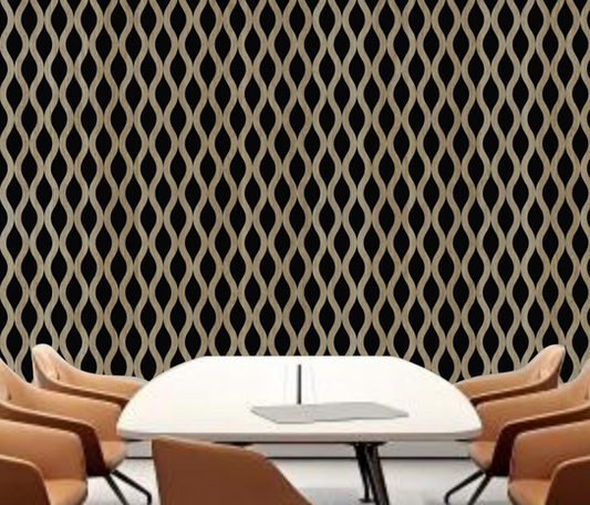 Acoustic Waved Wall Panel - Dark Oak 2.4m x 0.6m (4 Pieces)