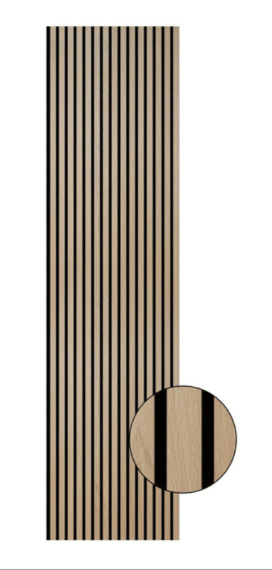 Acoustic Slatted Bendable Wall Panel - Natural Oak 2.4m x 0.6m (4 Pieces)