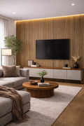 Acoustic Linear Wall Panel - Dark Oak 2.4m x 0.6m (4 Pieces)
