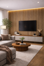 Acoustic Linear Wall Panel - Dark Oak 2.4m x 0.6m (4 Pieces)