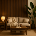 Premium Acoustic Wide Slat Wall Panels - 3-Sided Wood Veneer - Smoked Oak 240cm x 30cm (2 pieces)