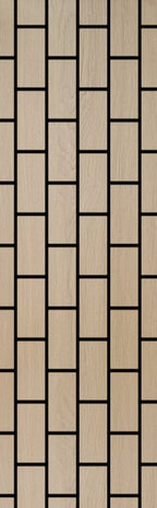 Acoustic Brick Wall Panel - Natural Oak 2.4m x 0.6m (4 Pieces)