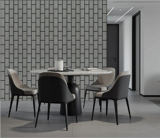 Acoustic Brick Wall Panel - Light Grey 2.4m x 0.6m (4 Pieces)