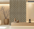Acoustic Brick Wall Panel - Dark Oak 2.4m x 0.6m (4 Pieces)