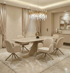 Alpine Beige Sintered Stone Extendable Dining Table 160-240cm
