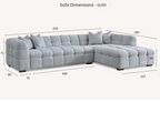 Tribeca Right Hand Corner Group in Oatmeal Boucle Fabric