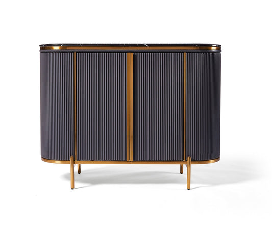 Dalia Ribbed Furniture Range - Sideboard - Midnight & Gold