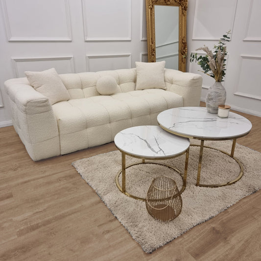 The Bubble Boucle 3 Seater Sofa - Ivory
