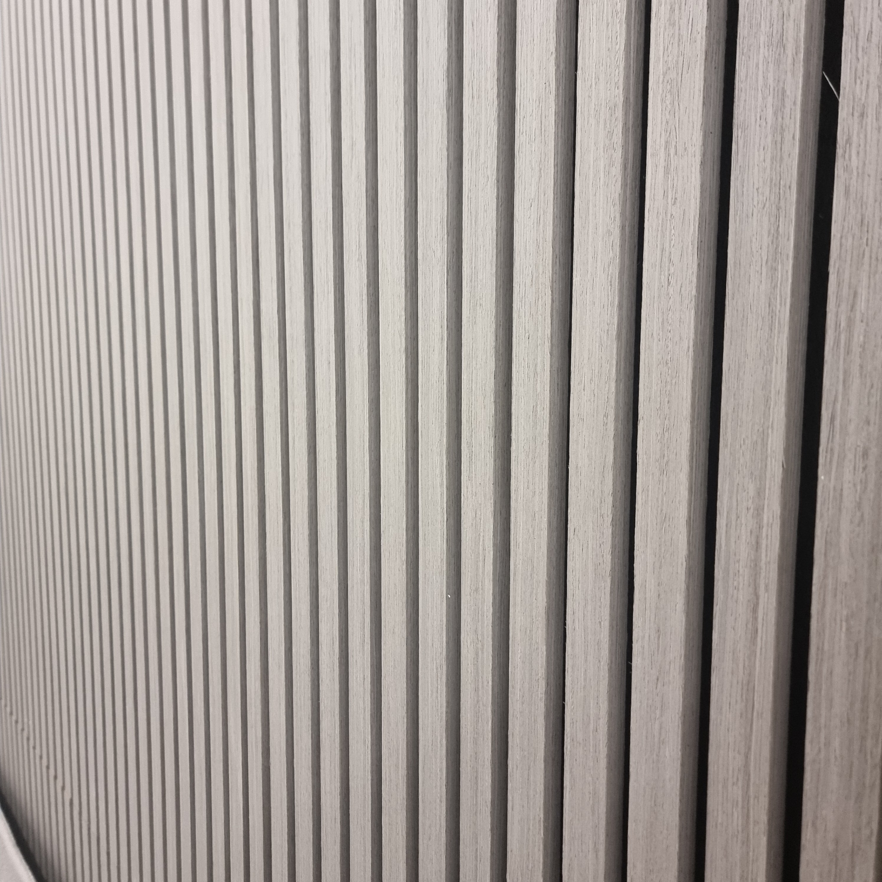 Acoustic Slatted Wall Panel - Ash Grey 2.4m x 0.6m (4 Pieces)