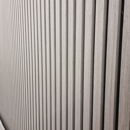 Acoustic Slatted Wall Panel - Ash Grey 2.4m x 0.6m (4 Pieces)