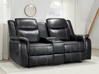 Galaxy Tech Electric Recliner 2 Seater Black Leather