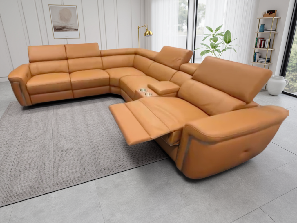 Somerville Modular Electric Recliner Sofa Tan Large Corner