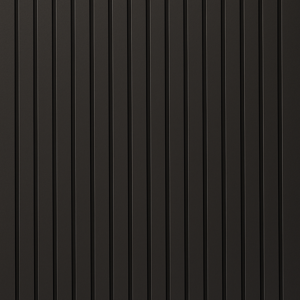 Acoustic Slatted Wall Panels - 3 sided - Colour Finish - Black - 240cm x 32cm (2 pieces)