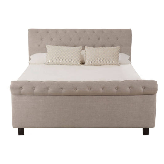 Orlando Light Grey Double Ottoman Bed