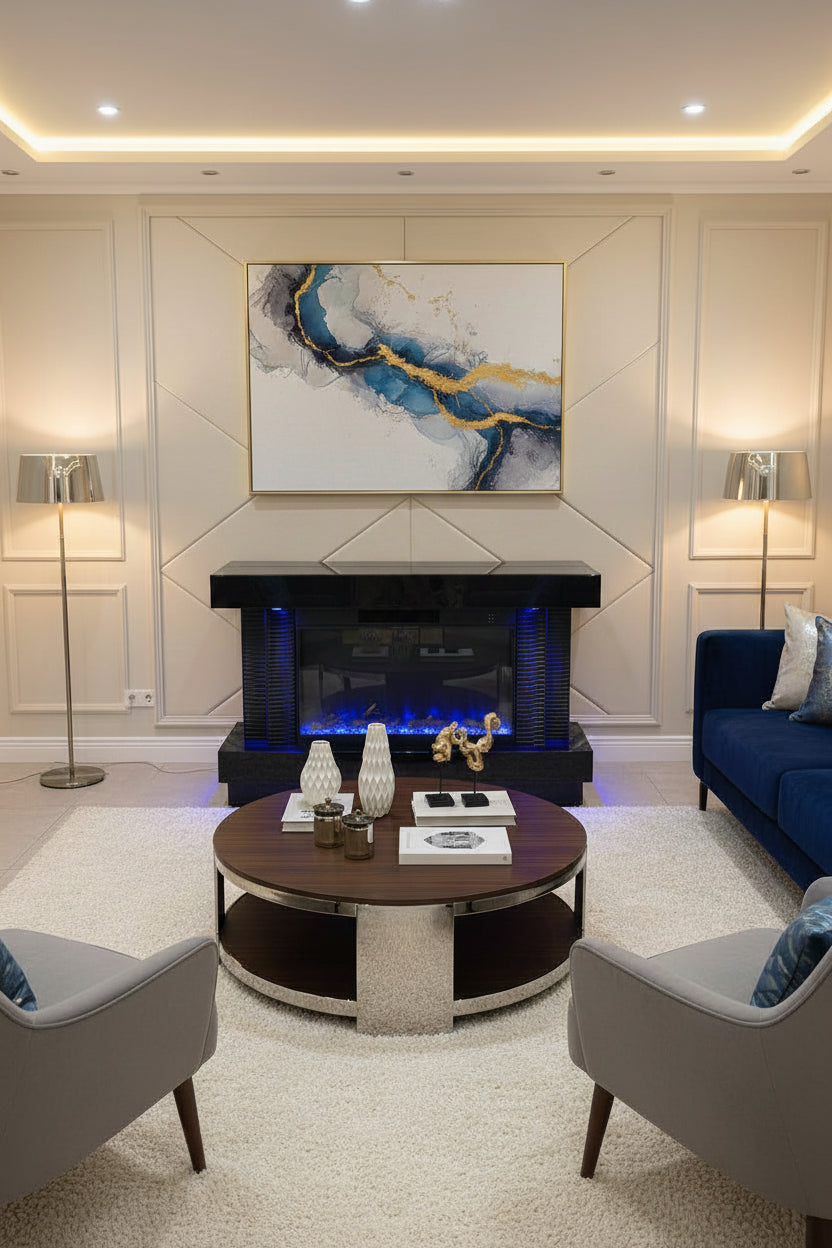 Bianco Hidden TV Lift Fireplace