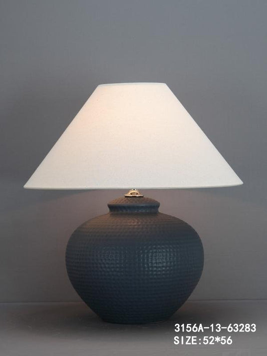 Black Table Lamp with White Shade