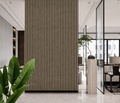 Acoustic Slatted Wall Panel - Dark Oak 3 Sided 2.4m x 0.6m (4 Pieces)