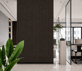 Acoustic Slatted Wall Panel - Walnut 3 Sided 2.4m x 0.6m (4 Pieces)