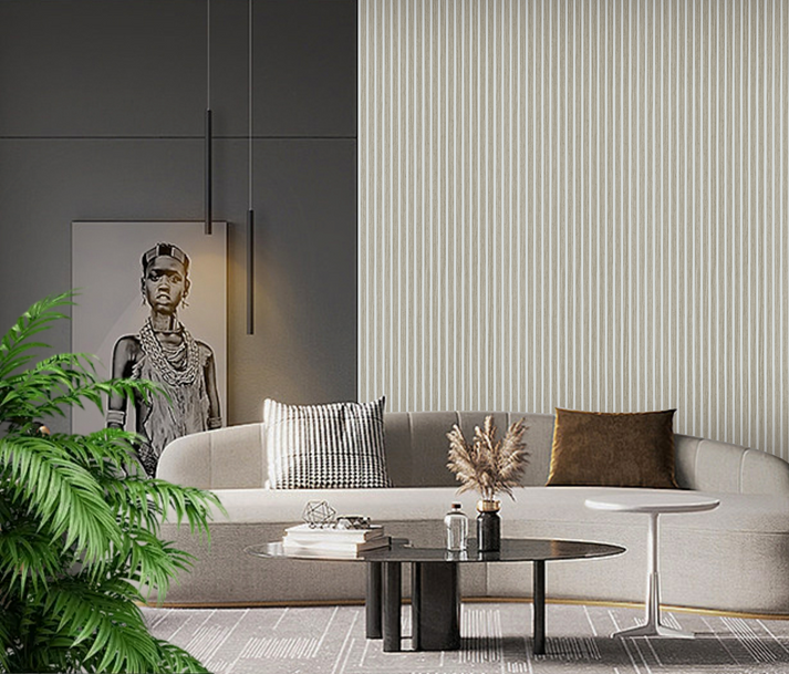 Acoustic Slatted Wall Panel - Light Oak 3 Sided With White Felt 2.4m x 0.6m (4 Pieces)