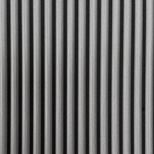 Acoustic Small Curved Wall Panel - Grey Oak 2.4m x 0.6m (4 Pieces)