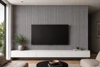 Acoustic Small Curved Wall Panel - Grey Oak 2.4m x 0.6m (4 Pieces)