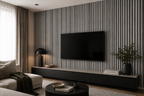 Acoustic Curved Wall Panel - Grey Oak 2.4m x 0.6m (4 Pieces)