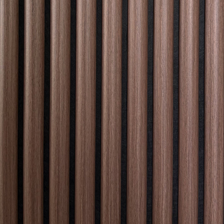 Acoustic Curved Wall Panel - Walnut 2.4m x 0.6m (4 Pieces)