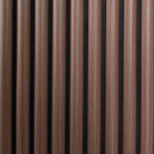 Acoustic Curved Wall Panel - Walnut 2.4m x 0.6m (4 Pieces)