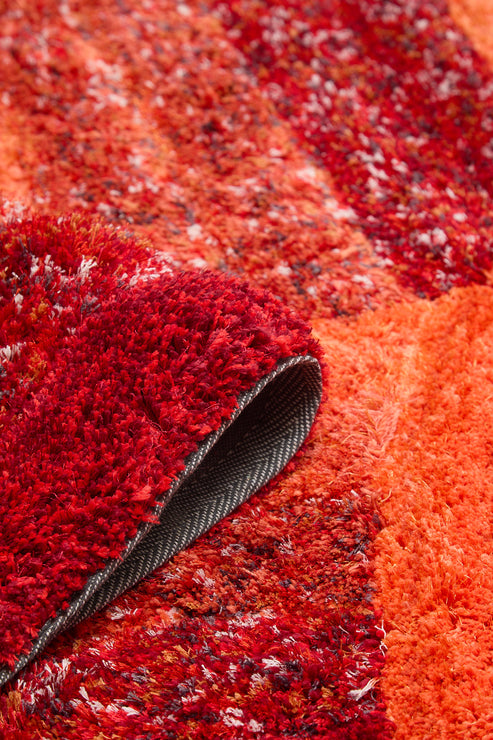 3D SHAGGY TRELLIS RED