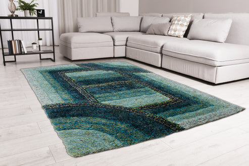 3D SHAGGY TRELLIS TEAL
