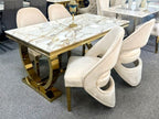 Arianna White and Gold Dining Table 160cm