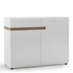 Frima 1 Drawer 2 Door Sideboard in White with a Truffle Oak Trim