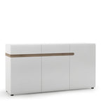Frima 2 Drawer 3 Door Sideboard in White with a Truffle Oak Trim