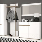 Frima 1 Drawer 2 Door Sideboard in White with a Truffle Oak Trim