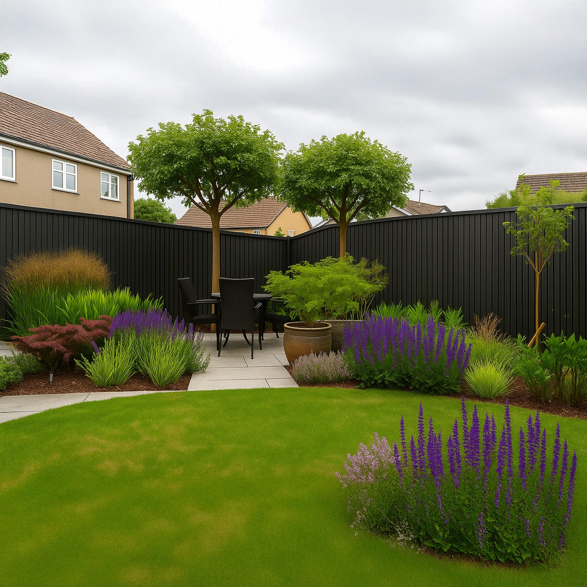 Exterior UPVC Wall Panels - Black 180cm or 150cm (4 Pieces)
