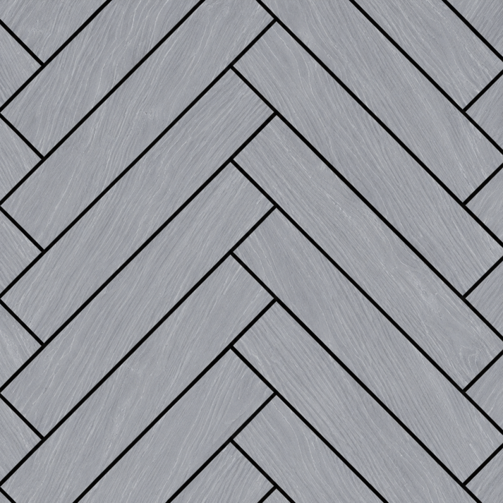 Acoustic Herringbone Wall Panel - Grey Oak 2.4m x 0.6m (4 Pieces)