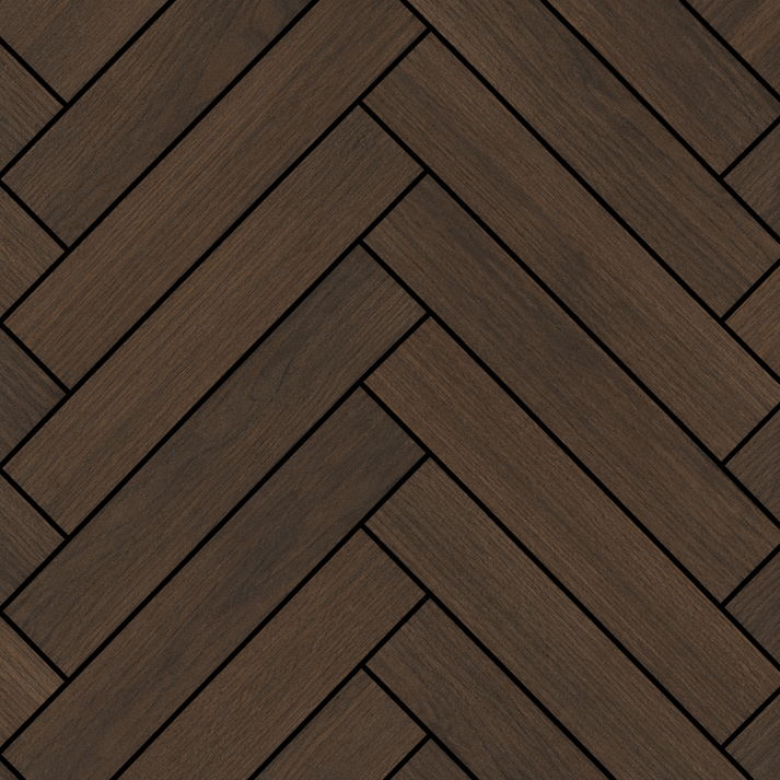 Acoustic Herringbone Wall Panel - Walnut 2.4m x 0.6m (4 Pieces)