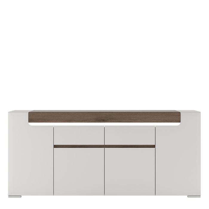 Zuno Wide 4 Door 2 Drawer Sideboard (inc. Plexi Lighting)