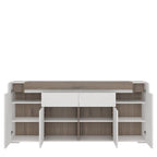Zuno Wide 4 Door 2 Drawer Sideboard (inc. Plexi Lighting)