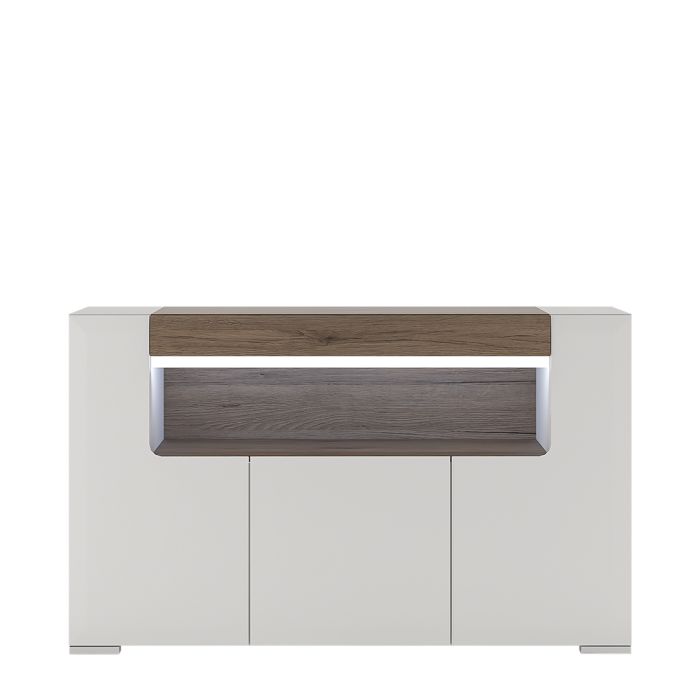 Zuno 3 Door Sideboard with open shelving (inc. Plexi Lighting)