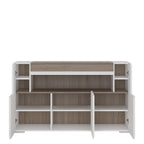 Zuno 3 Door Sideboard with open shelving (inc. Plexi Lighting)