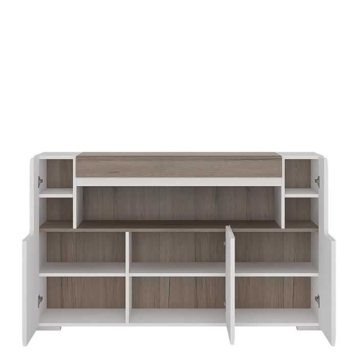 Zuno 3 Door Sideboard with open shelving (inc. Plexi Lighting)