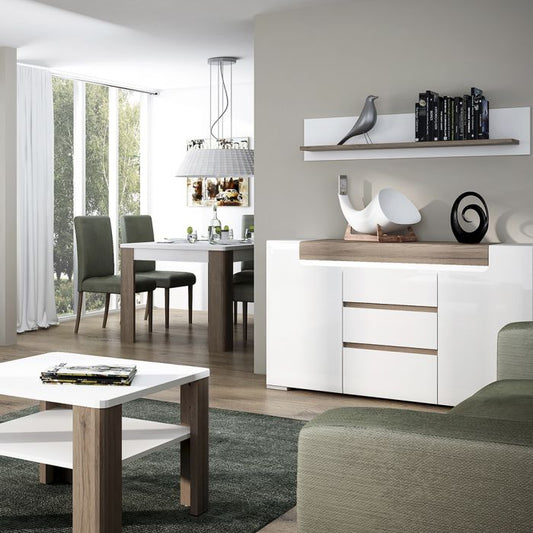 Zuno 2 Door 3 Drawer Sideboard (inc. Plexi Lighting)