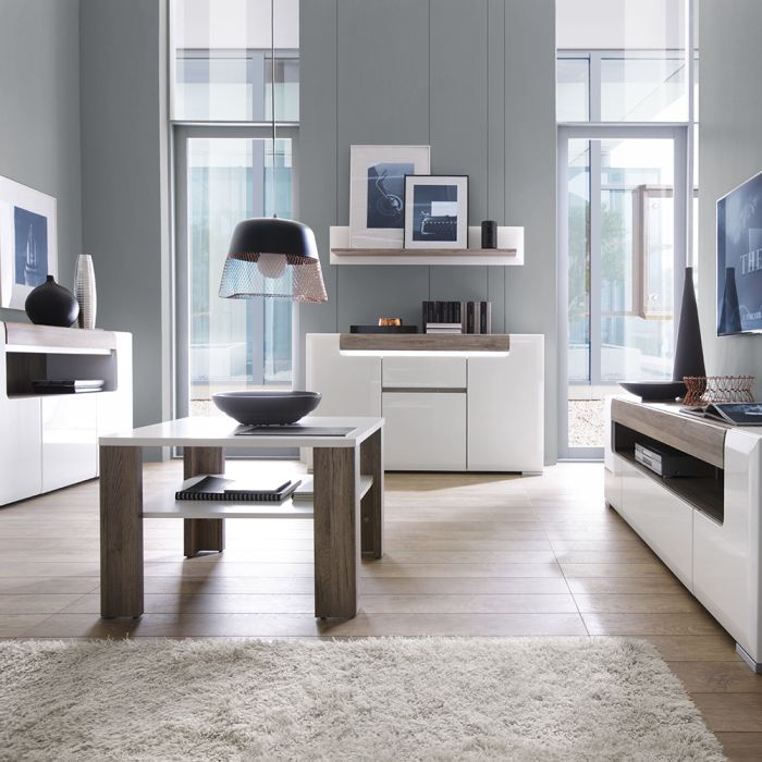 Zuno 3 Door Sideboard with open shelving (inc. Plexi Lighting)
