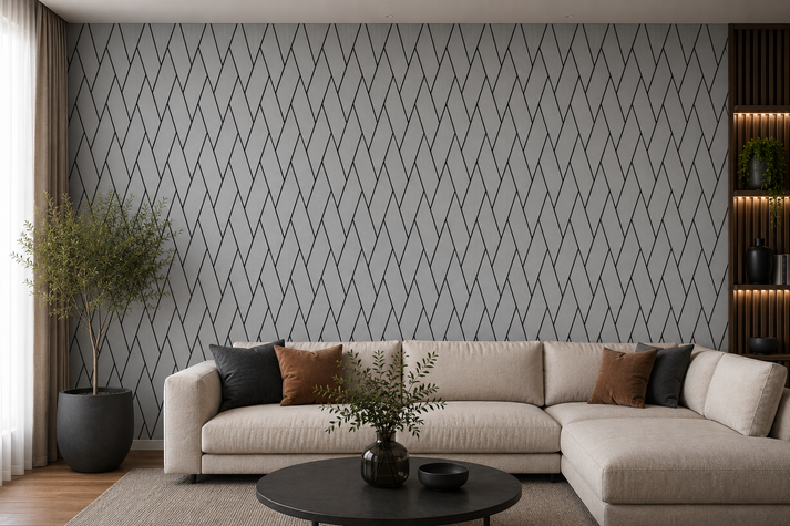 Acoustic Woven Wall Panel - Grey Oak 2.4m x 0.6m (4 Pieces)